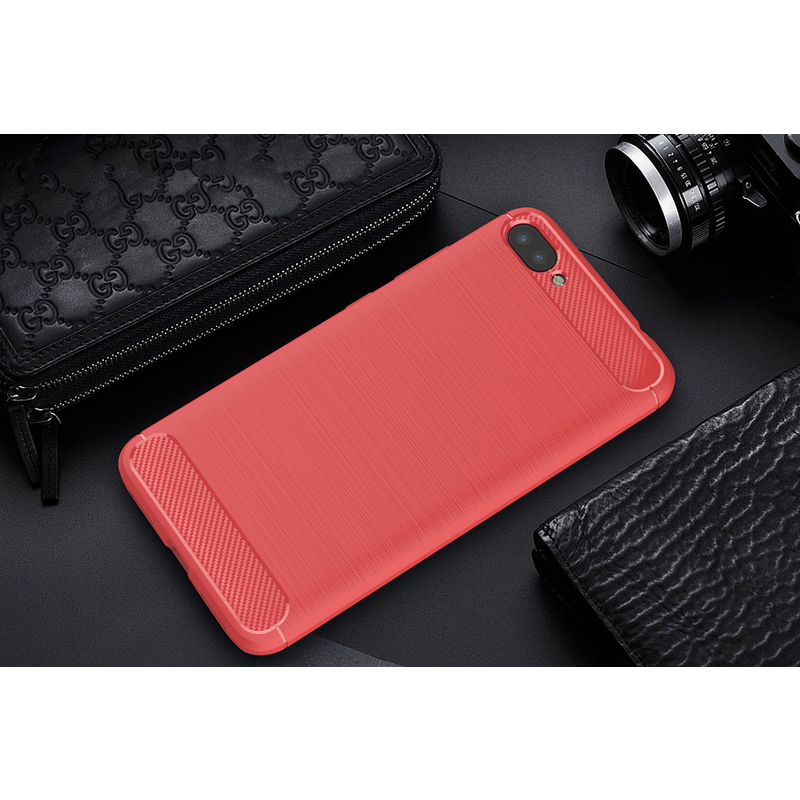 Husa Asus Zenfone 4 Max ZC520KL TPU Carbon Rosu