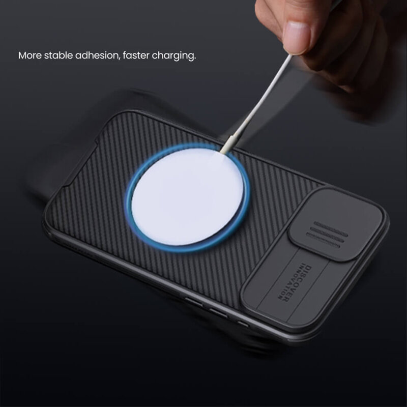 Husa iPhone 16 Nillkin CamShield Pro Magnetic, negru