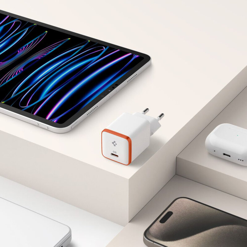 Incarcator priza Type-C, 30W Spigen, alb, EE301EU