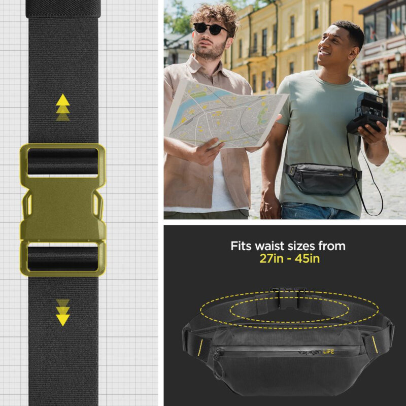 Borseta sport unisex RFID protection Spigen, KD411, negru