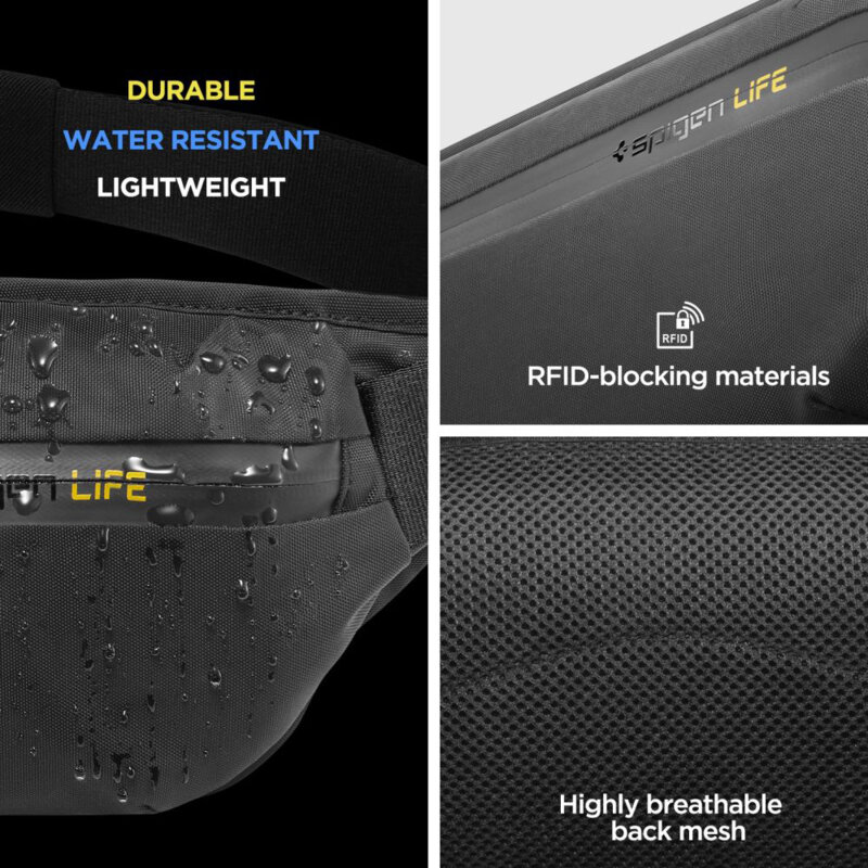 Borseta sport unisex RFID protection Spigen, KD411, negru