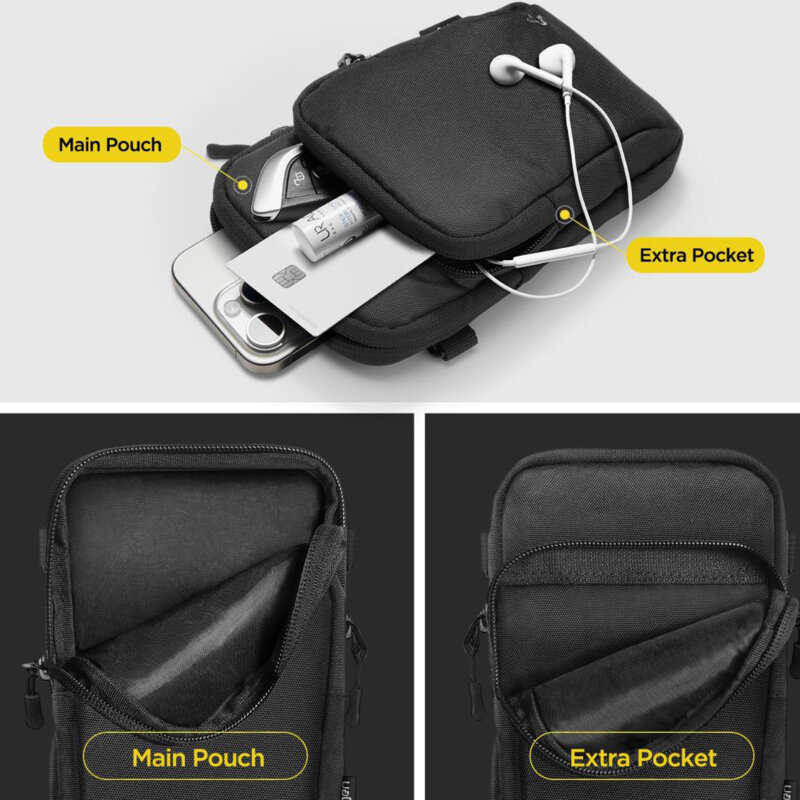 Geanta crossbody universala 6.9'' Spigen, KD400, negru