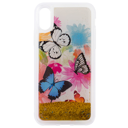 Husa iPhone X, iPhone 10 Zizo Liquid Glitter Star  - Butterflies
