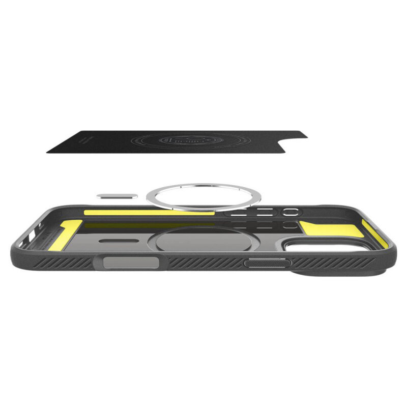Husa iPhone 16 Pro Max Spigen Rugged Armor MagSafe, gri