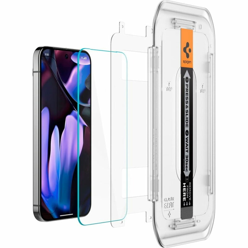 [Pachet 2x] Folie Google Pixel 9 Pro XL Spigen Glas.tR EZ Fit, transparenta