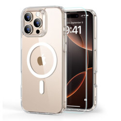 [Pachet 360°] Husa + folie iPhone 16 Pro Max ESR Classic Hybrid HaloLock, transparenta