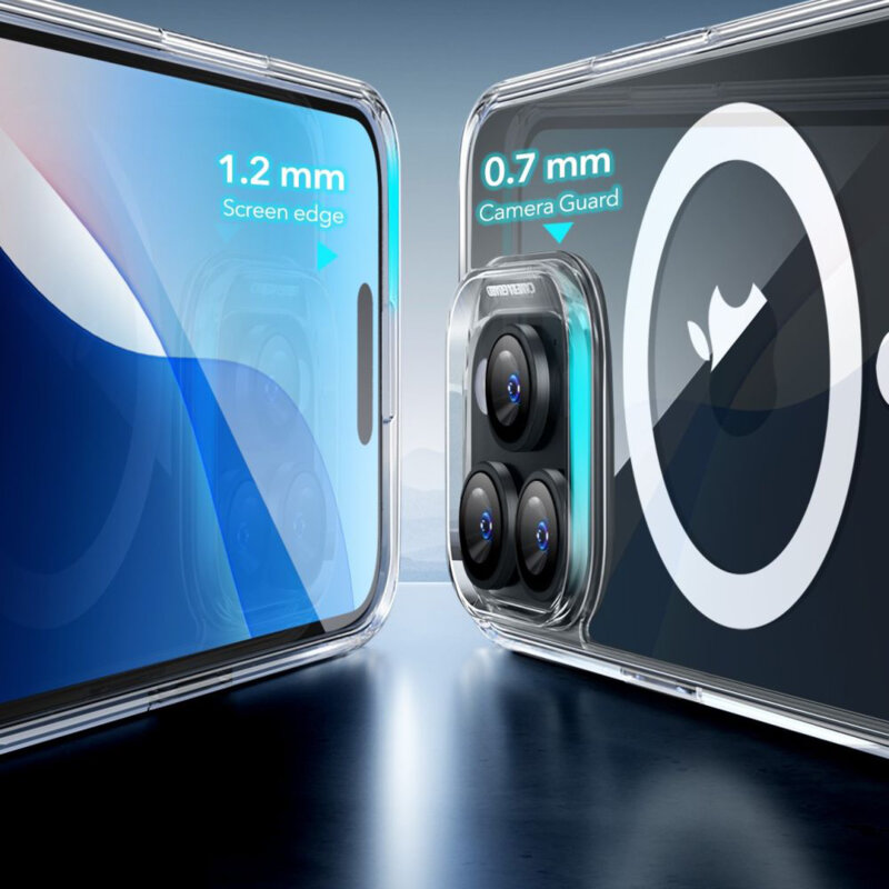 [Pachet 360°] Husa + folie iPhone 16 Pro Max ESR Classic Hybrid HaloLock, transparenta