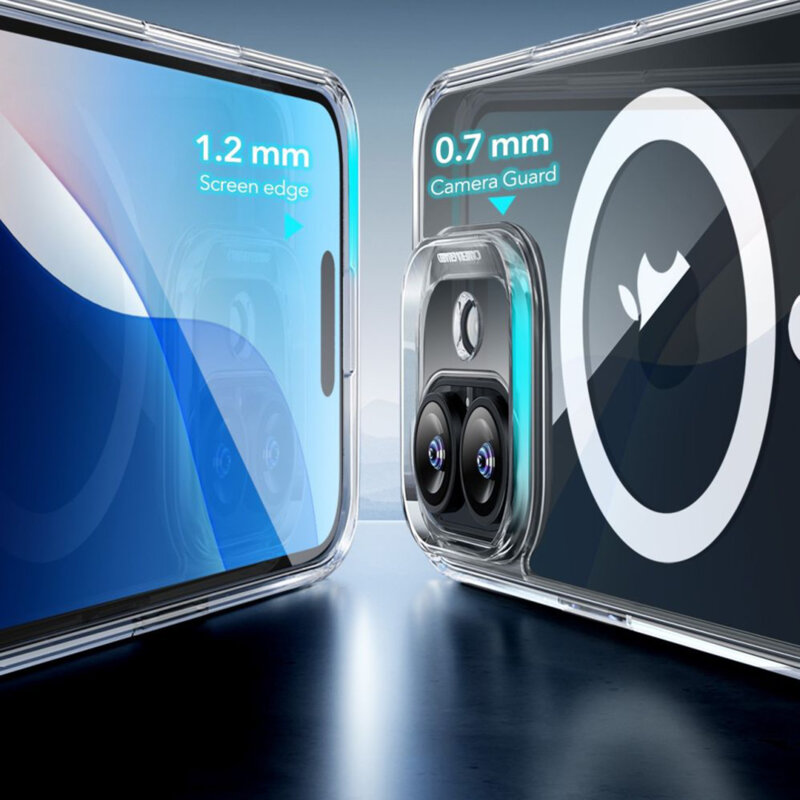 [Pachet 360°] Husa + folie iPhone 16 Plus ESR Classic Hybrid HaloLock, transparenta