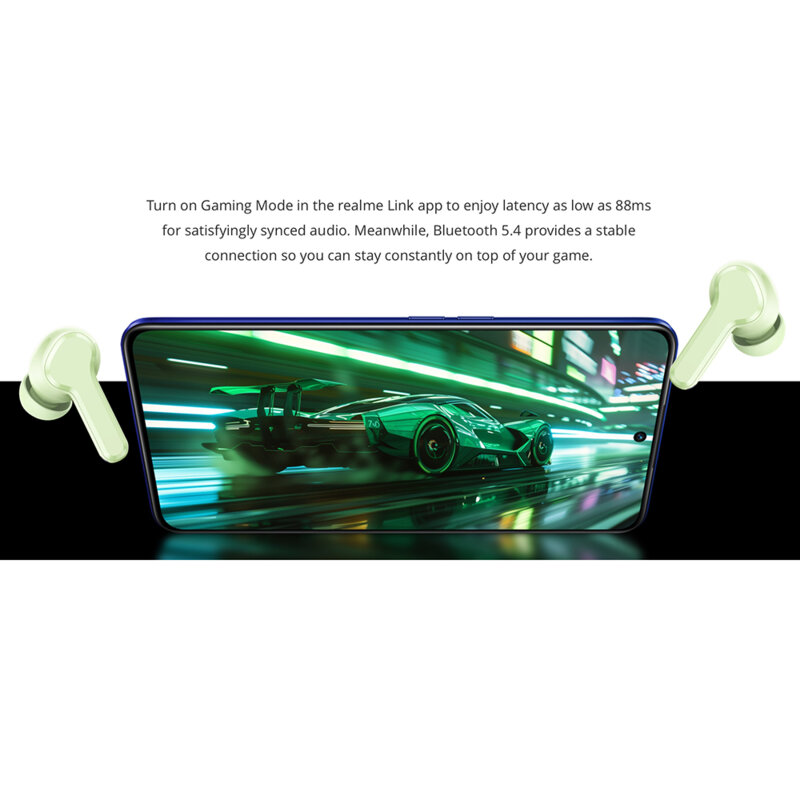 Casti Bluetooth wireless Noise Cancelling Realme Buds T110, negru