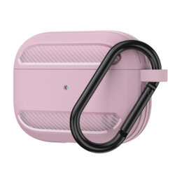 Husa AirPods Pro 1 Techsuit Carbon Silicone, roz