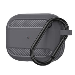 Husa AirPods Pro 1 Techsuit Carbon Silicone, gri