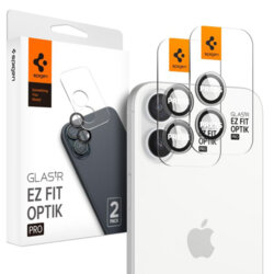 [Pachet 2x] Folie sticla camera iPhone 16 Spigen Glas.tR Optik EZ Fit Pro, transparenta