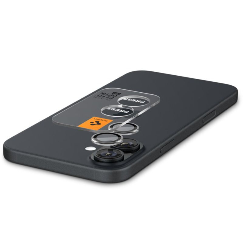 [Pachet 2x] Folie sticla camera iPhone 16 Spigen Glas.tR Optik EZ Fit Pro, transparenta