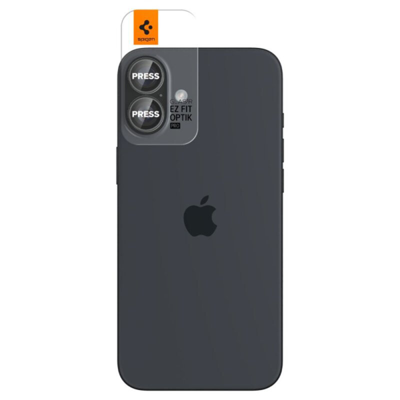 [Pachet 2x] Folie sticla camera iPhone 16 Spigen Glas.tR Optik EZ Fit Pro, transparenta