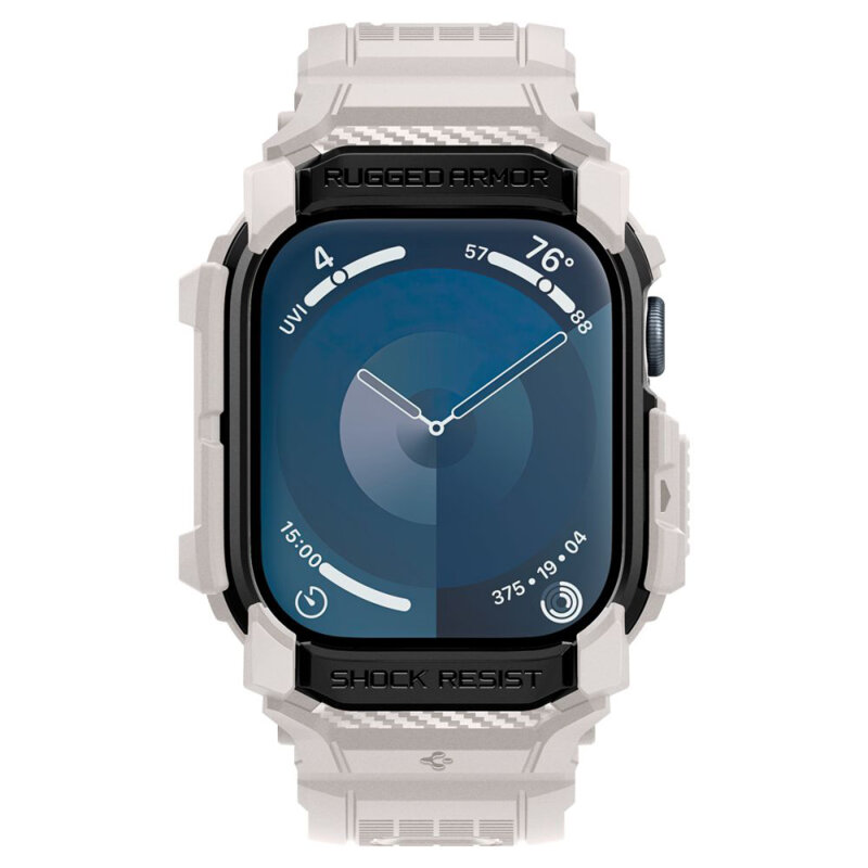 [Pachet husa + curea] Apple Watch 10 46mm Spigen Rugged Armor Pro, bej
