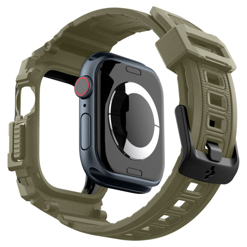 [Pachet husa + curea] Apple Watch 10 46mm Spigen Rugged Armor Pro, kaki