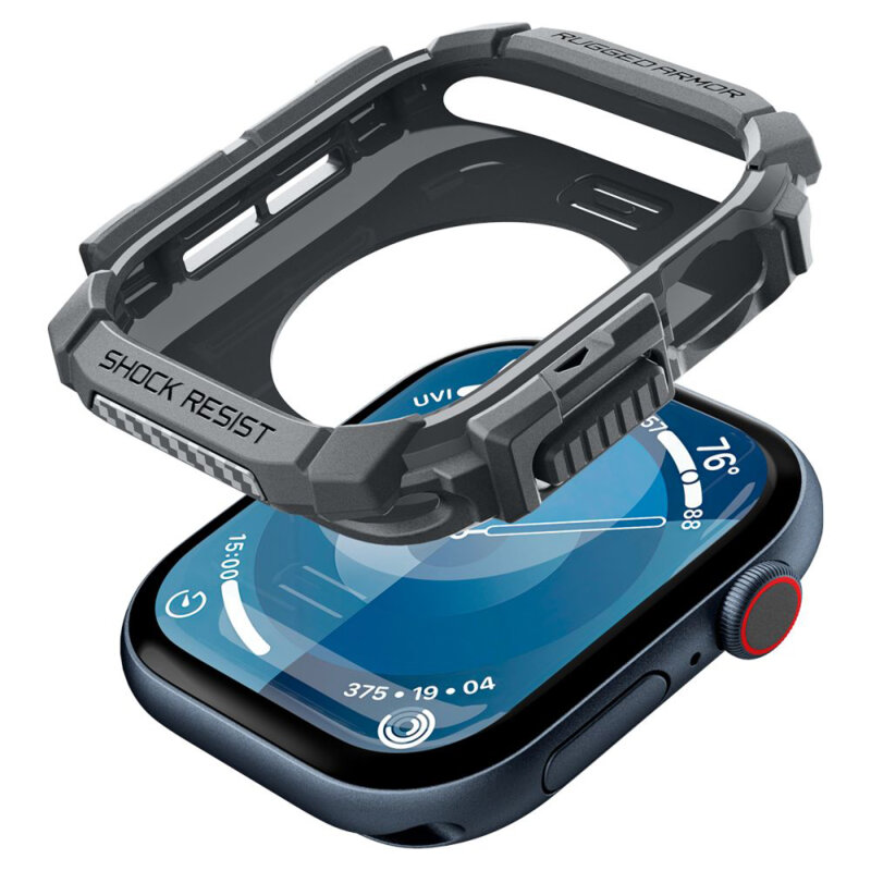 Husa Apple Watch 10 46mm Spigen Rugged Armor, gri