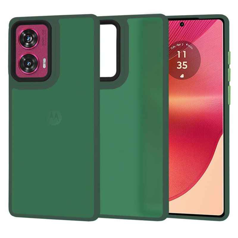 Husa Motorola Edge 50 Fusion Techsuit HaloFrost Series, verde inchis