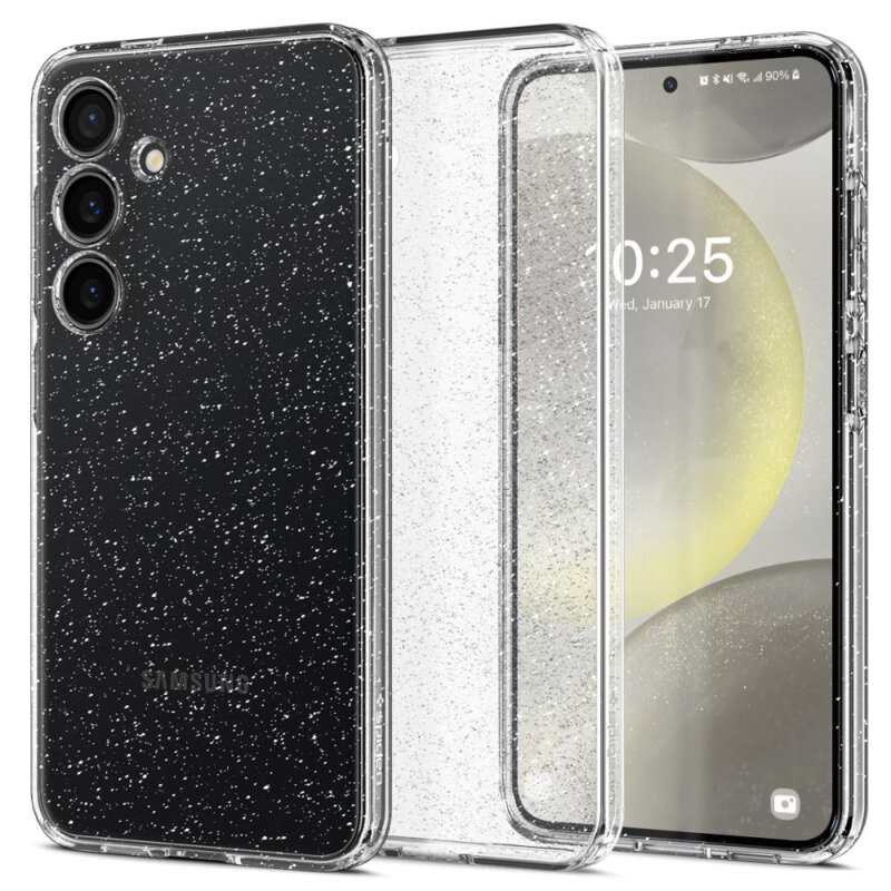 Husa Samsung Galaxy S24 FE Spigen Liquid Crystal Glitter, Crystal Quartz