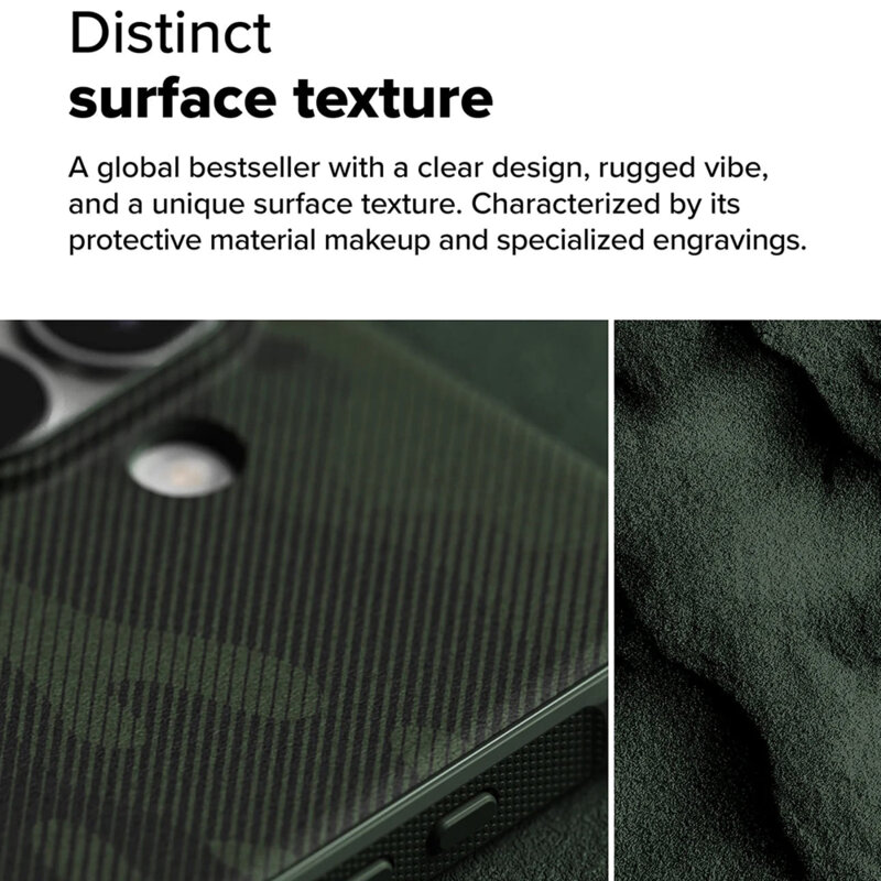 Husa iPhone 16 Plus Ringke Onyx Design, verde camuflaj