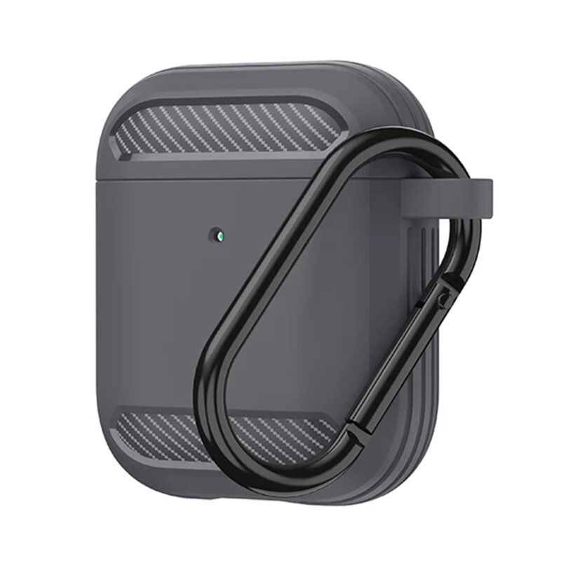 Husa AirPods 1 Techsuit Carbon Silicone, gri