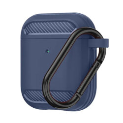 Husa AirPods 1 Techsuit Carbon Silicone, albastru
