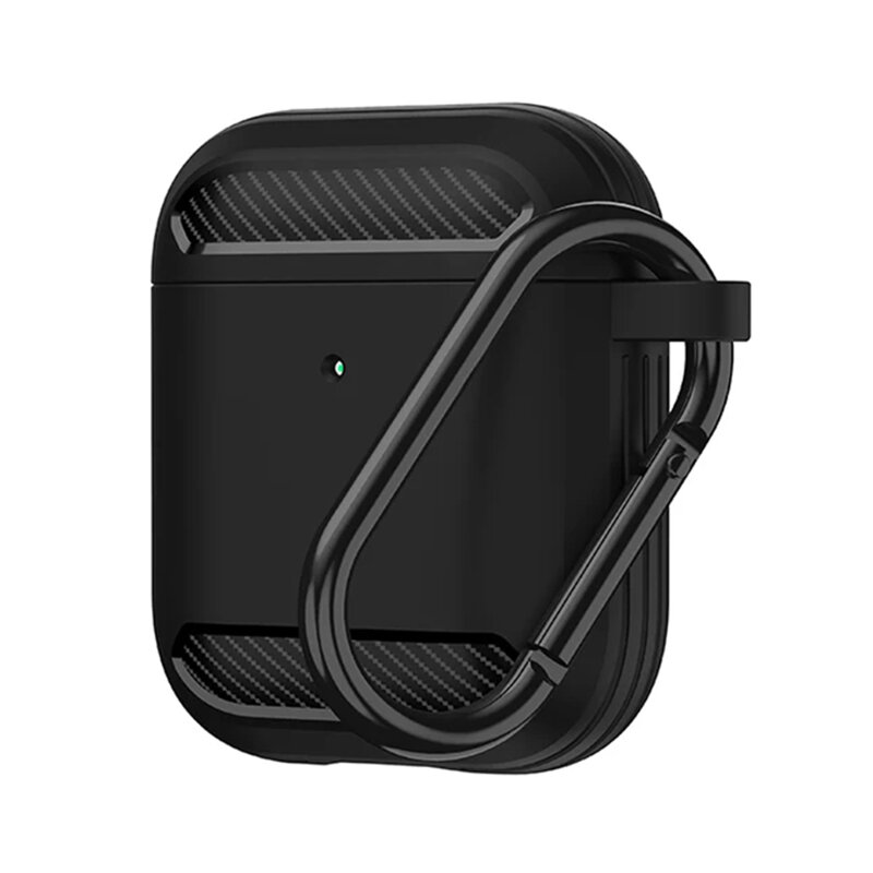 Husa AirPods 1 Techsuit Carbon Silicone, negru