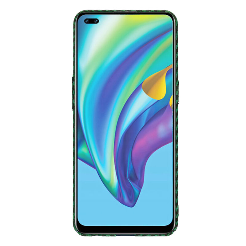 Husa Oppo Reno4 Lite Techsuit Carbonite FiberShell, verde