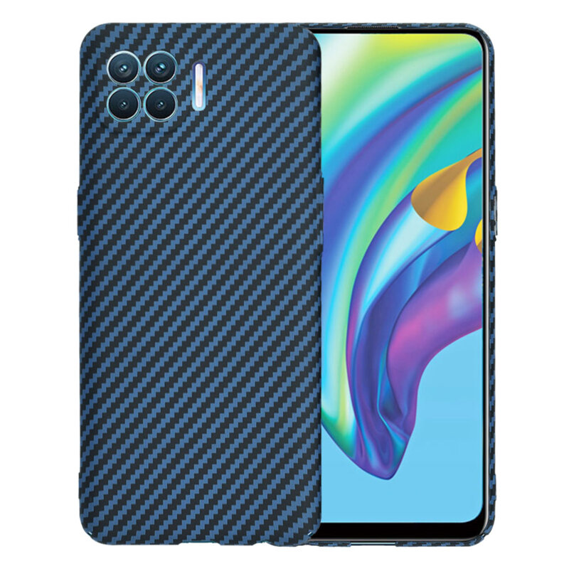 Husa Oppo Reno4 Lite Techsuit Carbonite FiberShell, cyan