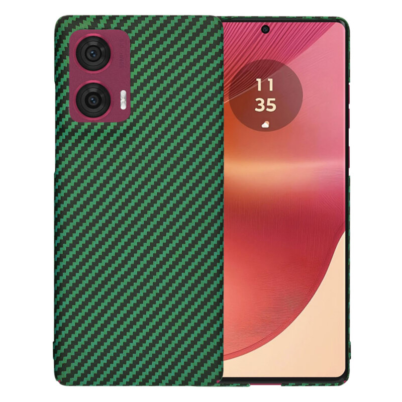 Husa Motorola Edge 50 Fusion Techsuit Carbonite FiberShell, verde