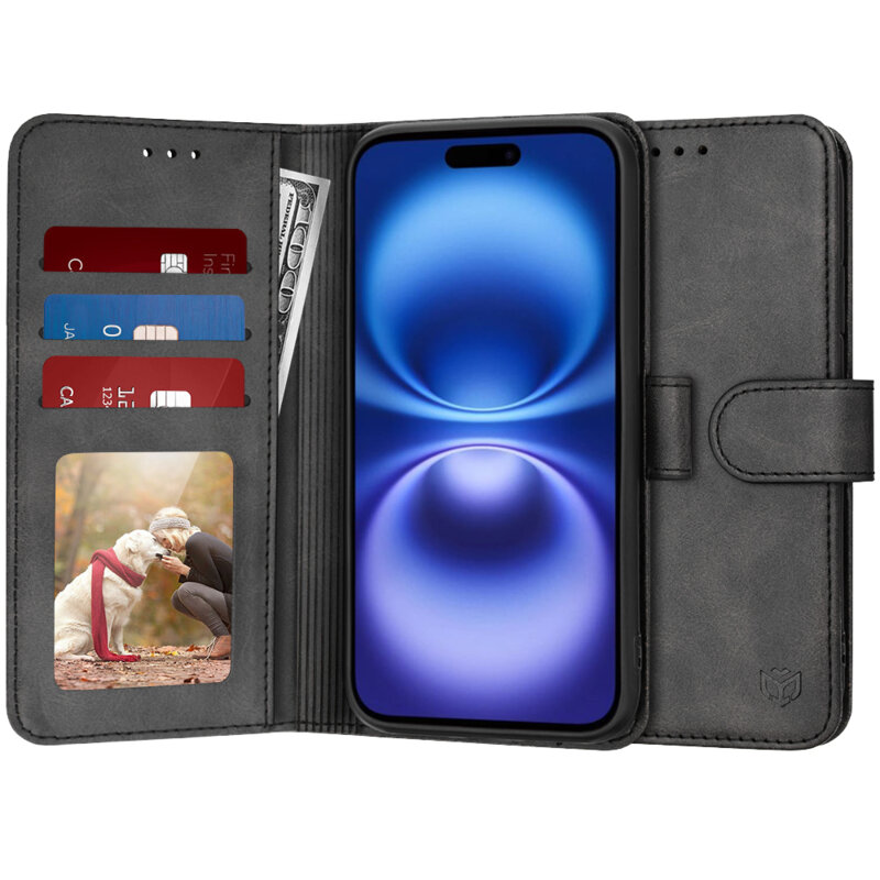 Husa 360 iPhone 16 Techsuit Diary Book, negru