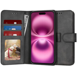 Husa 360 iPhone 16 Plus Techsuit Diary Book, negru