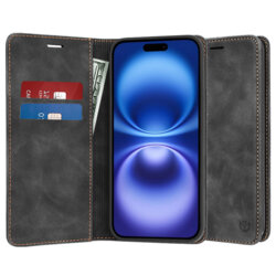Husa piele iPhone 16 Techsuit Confy Cover, negru