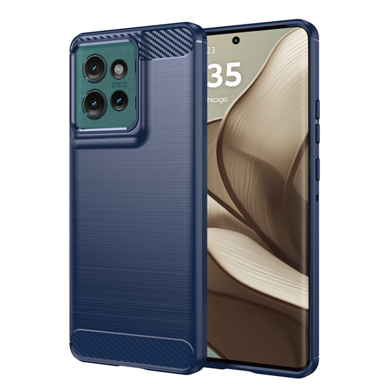 Husa Motorola Edge 50 Techsuit Carbon Silicone, albastru