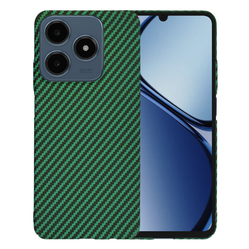 Husa Realme C63 Techsuit Carbonite FiberShell, verde