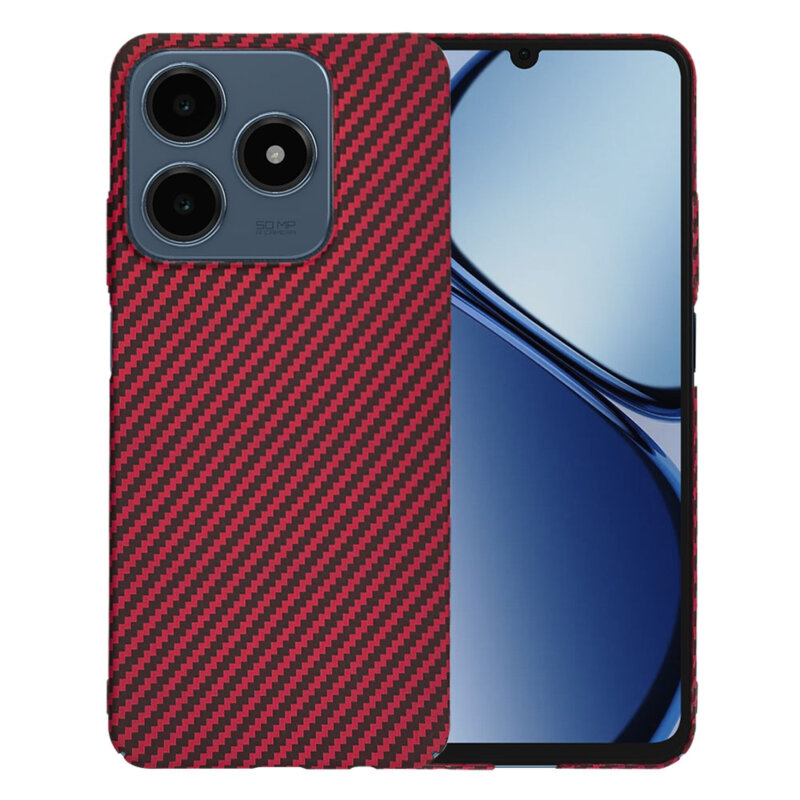 Husa Realme C63 Techsuit Carbonite FiberShell, rosu