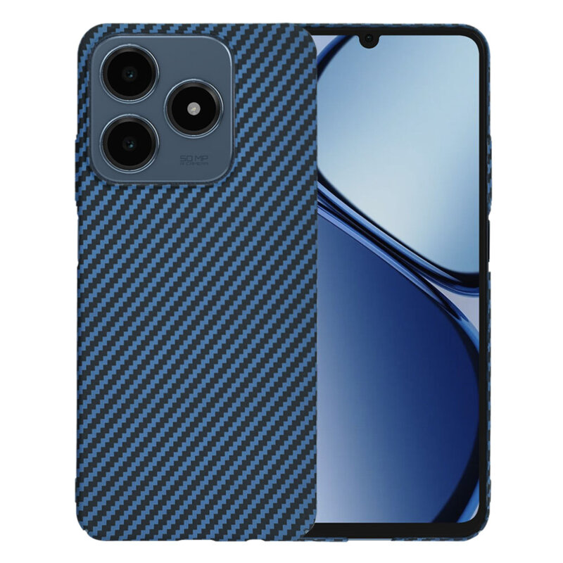 Husa Realme C63 Techsuit Carbonite FiberShell, cyan