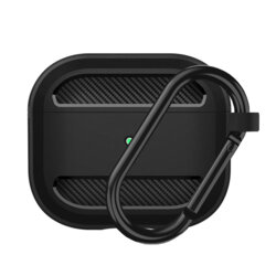 Husa AirPods 3 Techsuit Carbon Silicone, negru