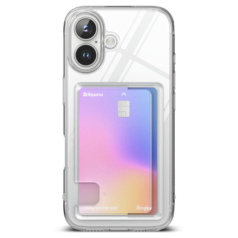 Husa iPhone 16 Plus Ringke Fusion Card, transparenta