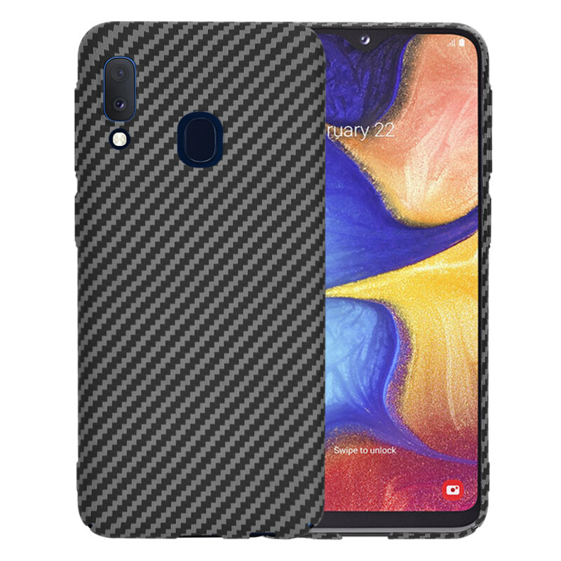 Husa Samsung Galaxy A20e Techsuit Carbonite FiberShell, negru