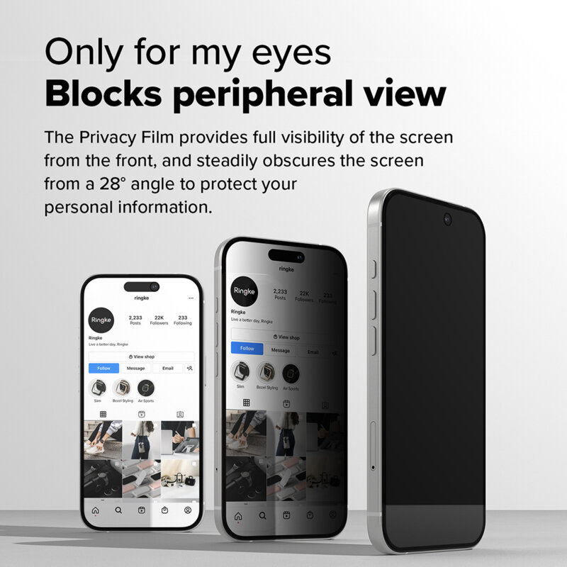 [Pachet 2x] Folie sticla iPhone 16 Plus Ringke Easy Slide Tempered Glass, privacy