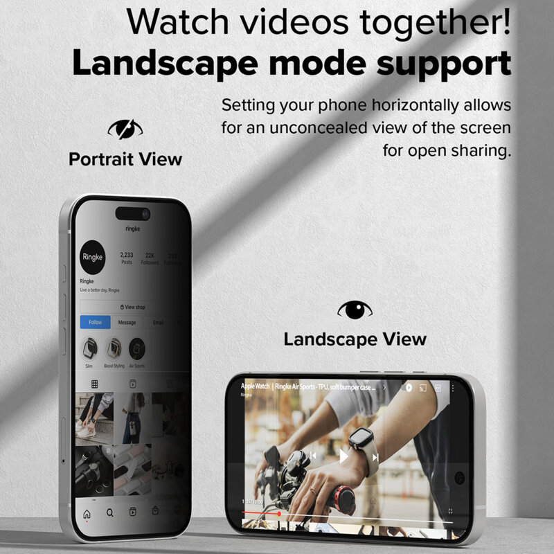 [Pachet 2x] Folie sticla iPhone 16 Pro Max Ringke Easy Slide Tempered Glass, privacy