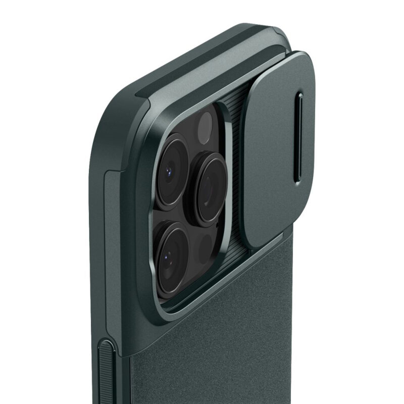 Husa iPhone 16 Pro Spigen Optik Armor MagSafe, verde