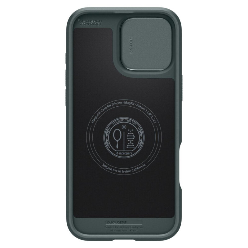 Husa iPhone 16 Pro Max Spigen Optik Armor MagSafe, verde