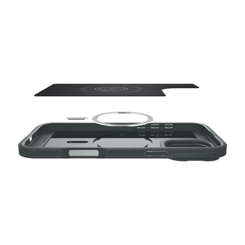 Husa iPhone 16 Pro Max Spigen Optik Armor MagSafe, verde