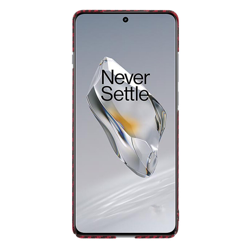Husa OnePlus 12 Techsuit Carbonite FiberShell, rosu