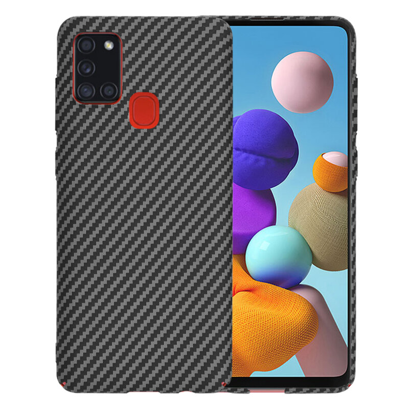 Husa Samsung Galaxy A21s Techsuit Carbonite FiberShell, negru