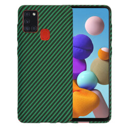 Husa Samsung Galaxy A21s Techsuit Carbonite FiberShell, verde