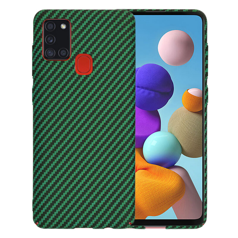 Husa Samsung Galaxy A21s Techsuit Carbonite FiberShell, verde