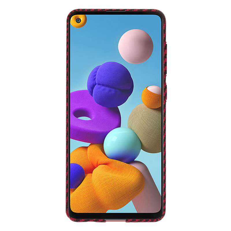Husa Samsung Galaxy A21s Techsuit Carbonite FiberShell, rosu
